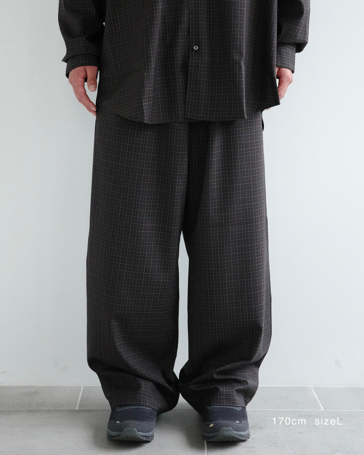 MERINO WOOL CHECK SLACKS